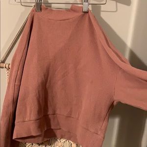 Crop top mock neck sweater